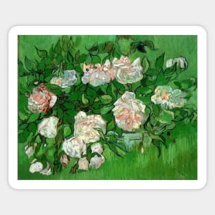 Still Life: Pink Roses by Vincent van Gogh Sticker